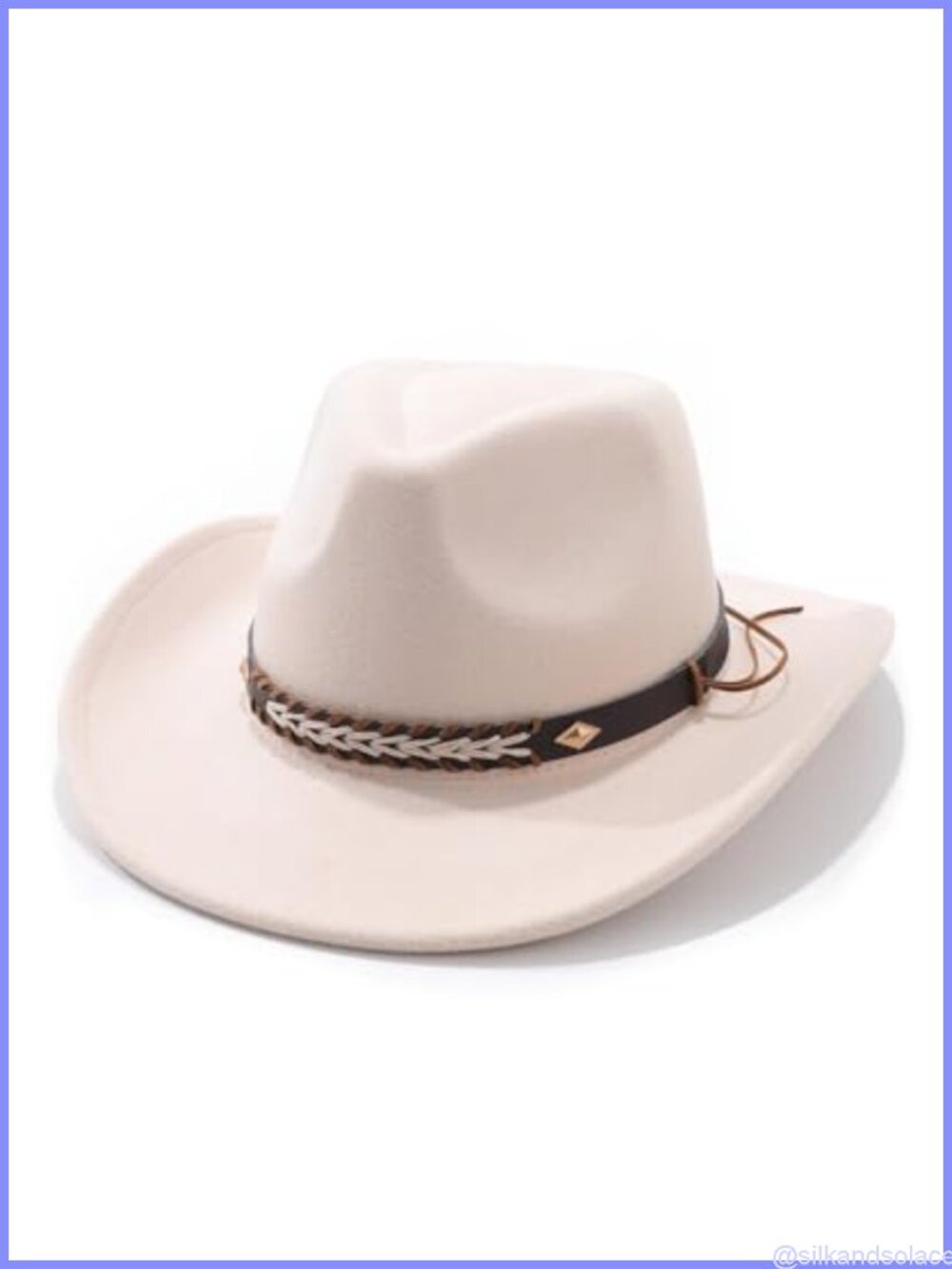 Felt Western Cowboy Hat Wide Brim Adjustable String Classic Retro Hatband